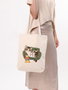 Zoozie Bags Bolso de mano 1616 de algodón 100% Bolso de mano para mujer Color Crema 35x40x8 cm